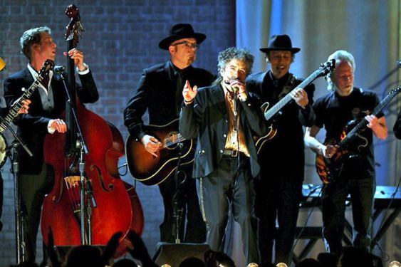 Harvey Mandel at the grammys with with Bob Dylan